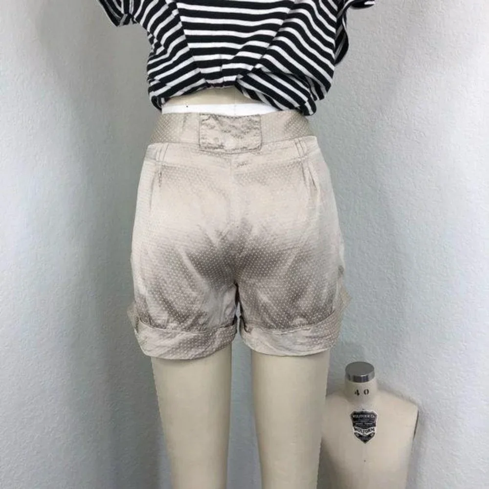 BCBG Max Azria Runway Pleated Cuffed Polka Dot Silk - Picture 5 of 8